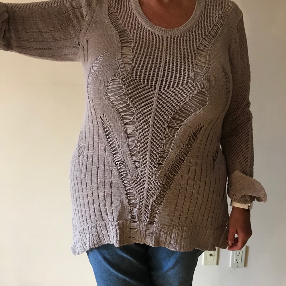 Cluni Sweater Size L 100% Linen Gray